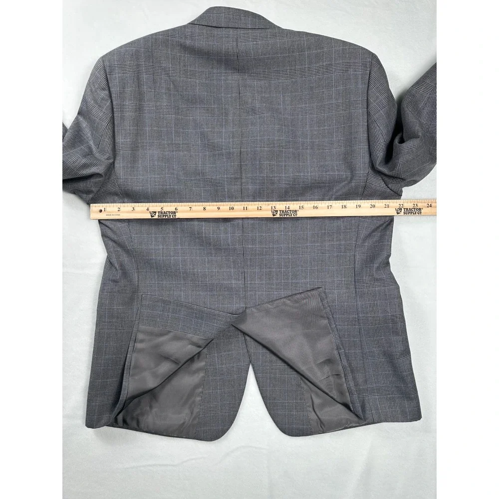 Ralph Lauren Men's Gray Plaid Two‎ Button Blazer Sport Coat Jacket